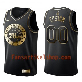 NBA Philadelphia 76ers Trikot Benutzerdefinierte Nike Schwarz Golden Edition Swingman - Herren